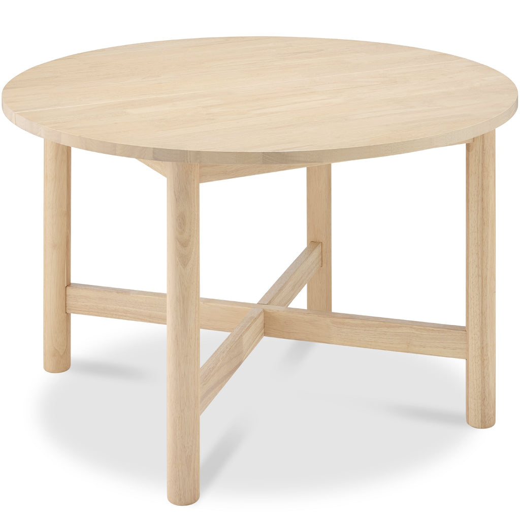47in Round Solid Wood Dining Table Modern Farmhouse Table For 4