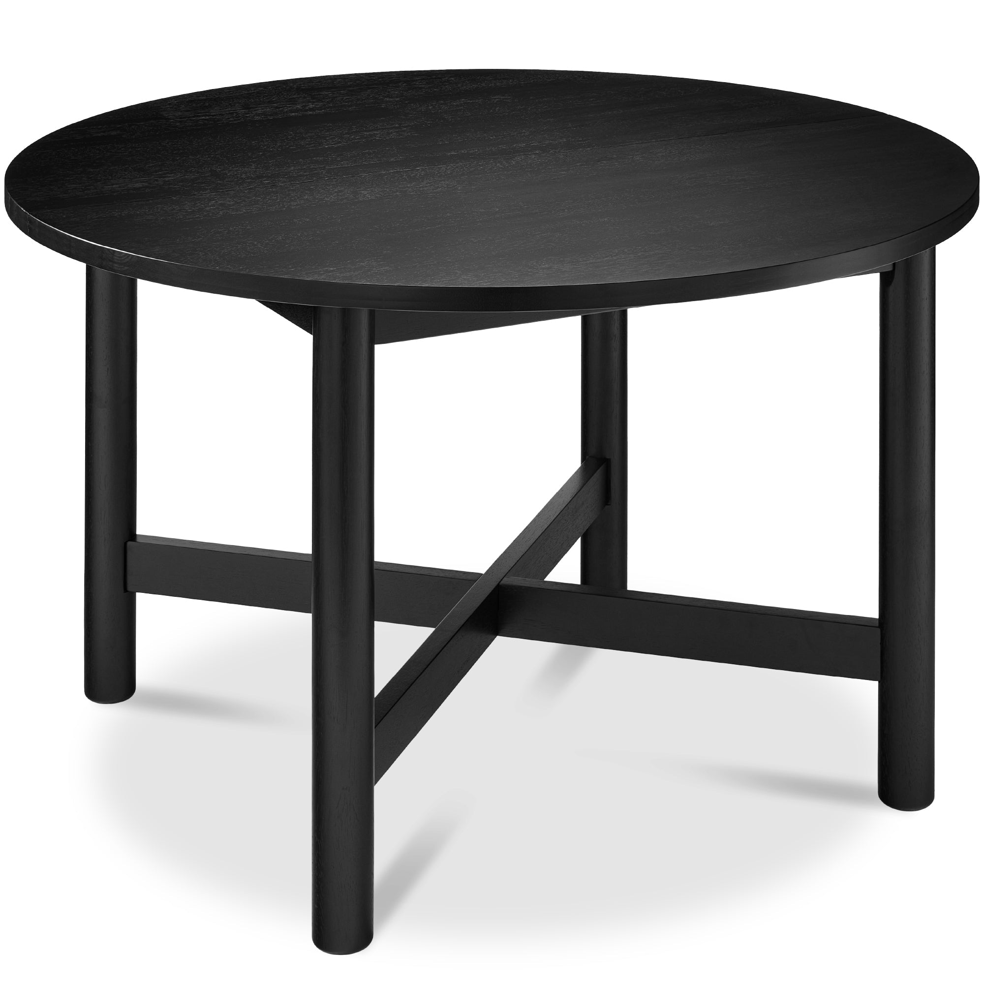 47in Round Solid Wood Dining Table Modern Farmhouse Table For 4