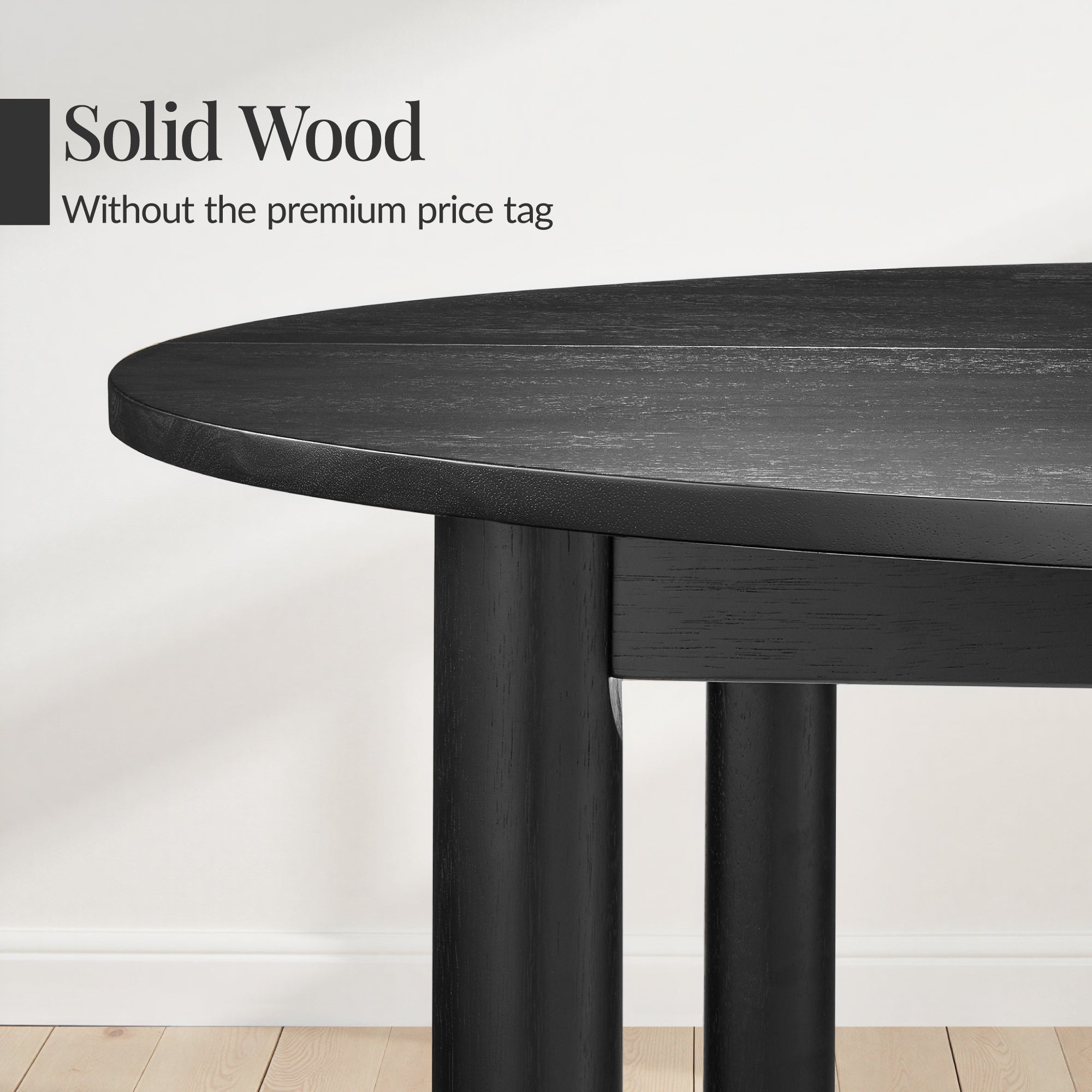 47in Round Solid Wood Dining Table Modern Farmhouse Table For 4