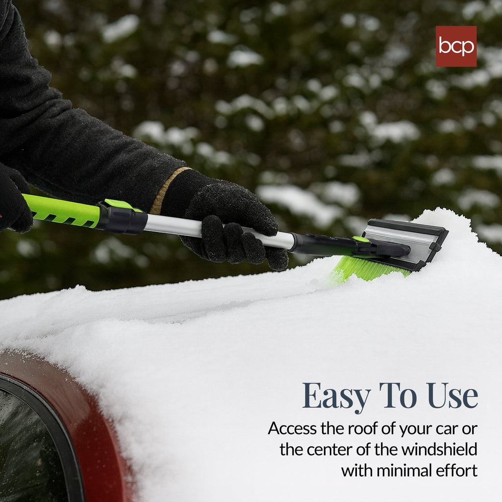 39\" Extendable Snow Brush with Squeegee and Ice Scraper