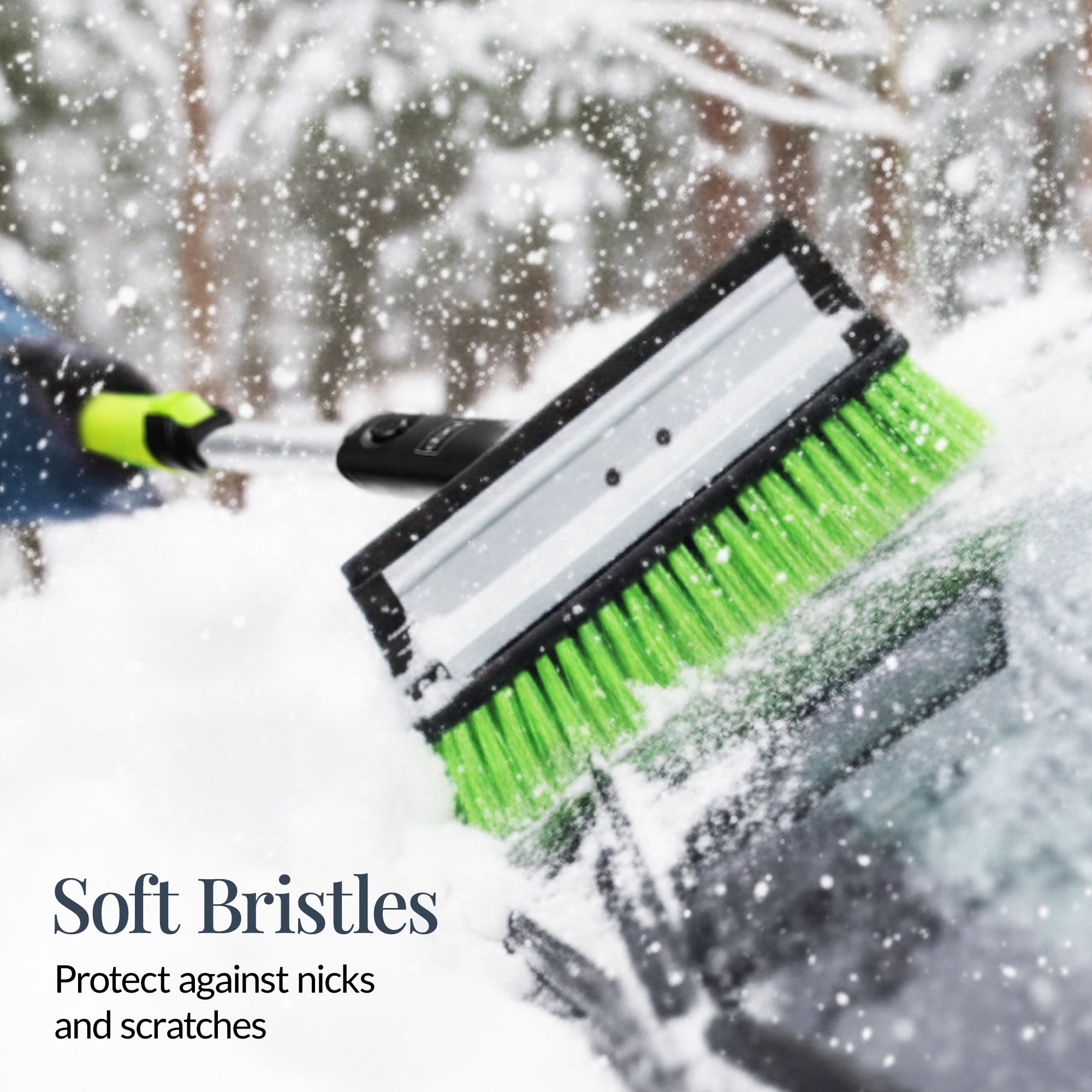 39\" Extendable Snow Brush with Squeegee and Ice Scraper