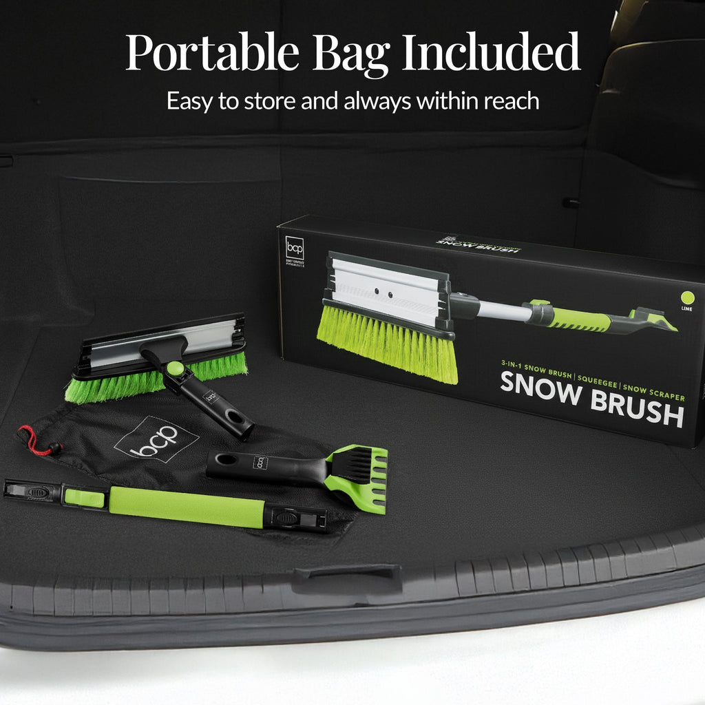 39\" Extendable Snow Brush with Squeegee and Ice Scraper