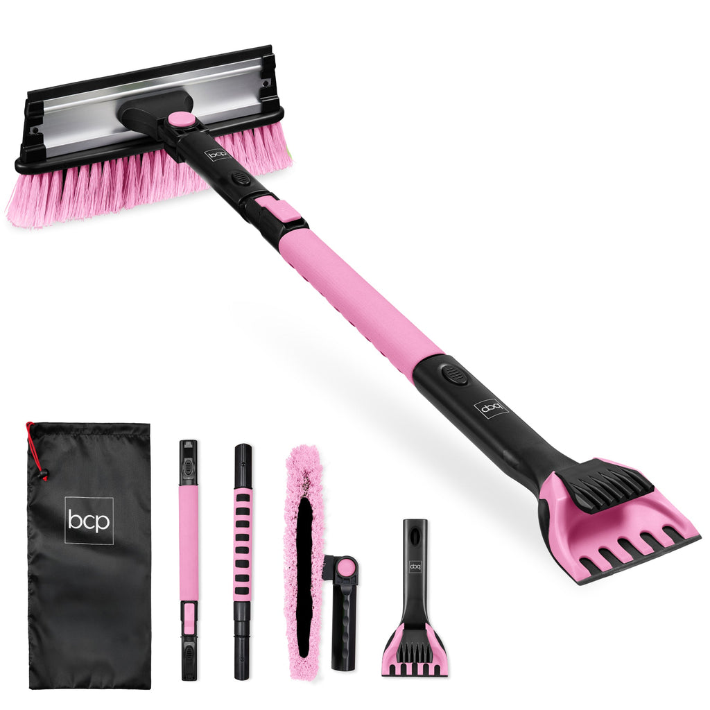 39\" Extendable Snow Brush with Squeegee and Ice Scraper