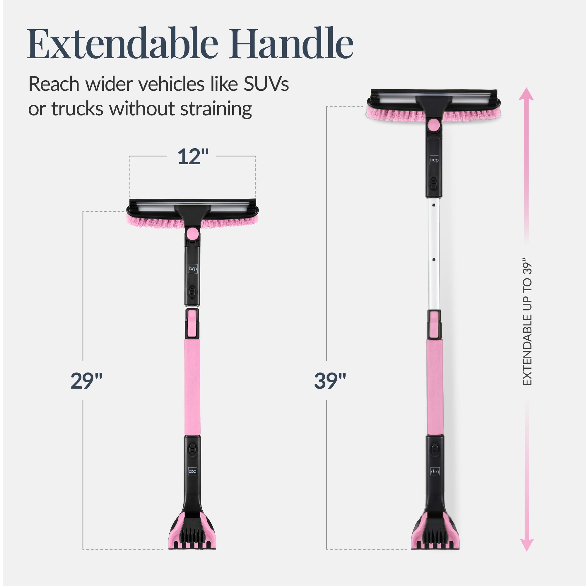 4 in 1 Snow Brush with Shovel Ice Scraper & Squeegee w/Storage Bag