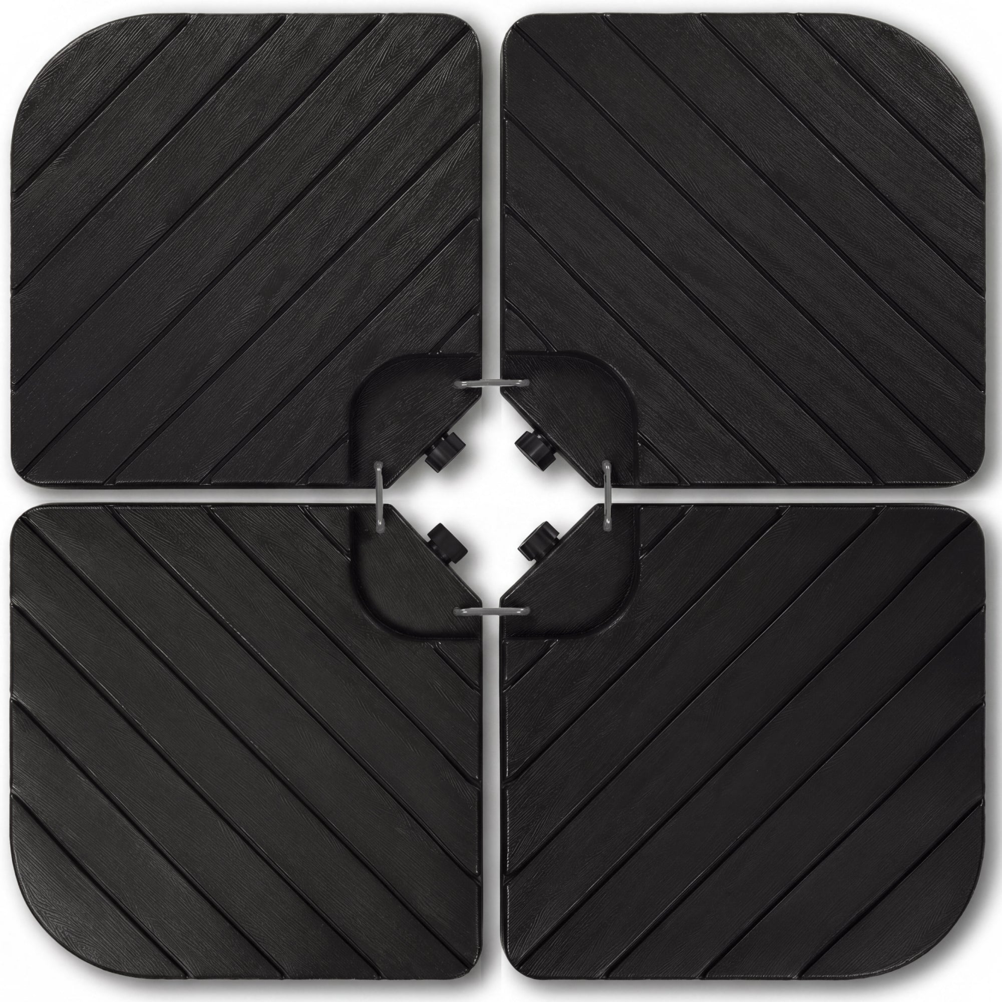 4-Piece Cantilever Umbrella Base Weight Set Wood Grain Finish