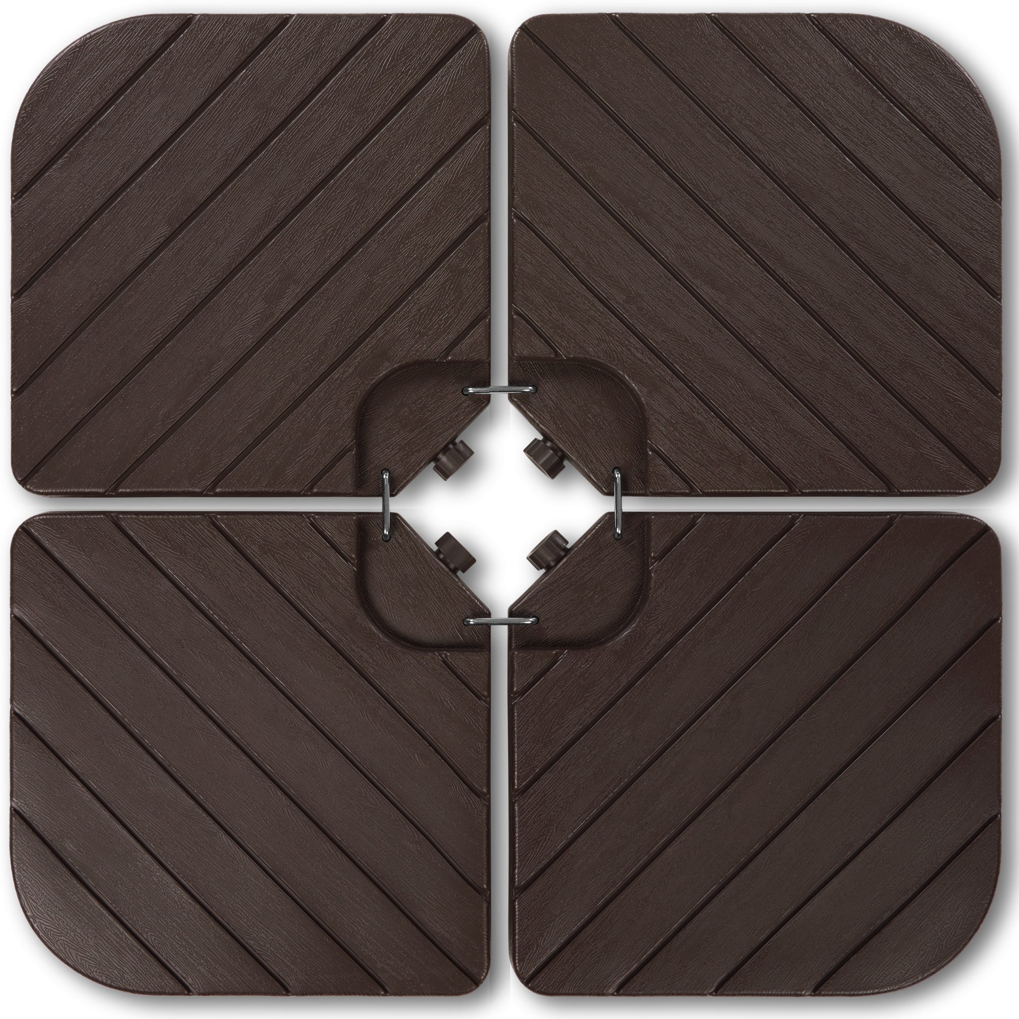 4-Piece Cantilever Umbrella Base Weight Set Wood Grain Finish