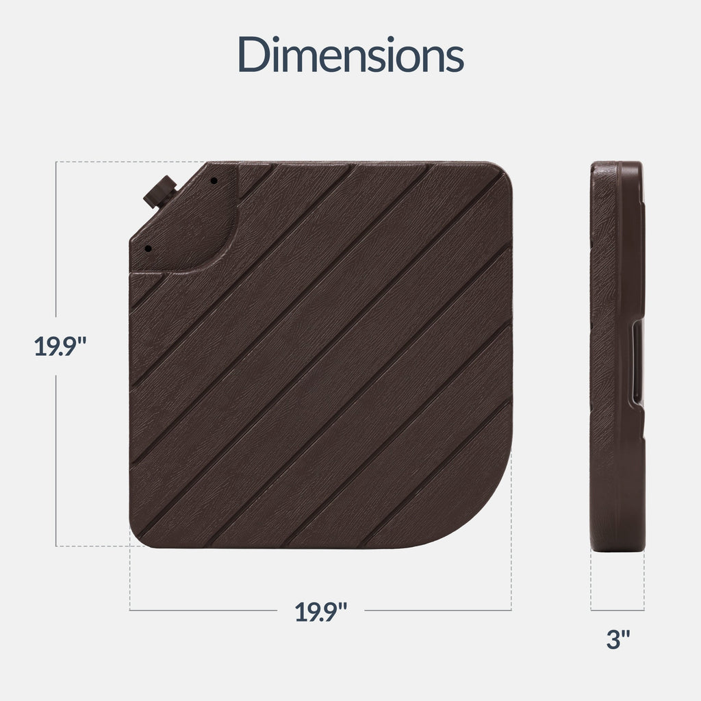 4-Piece Cantilever Umbrella Base Weight Set Wood Grain Finish