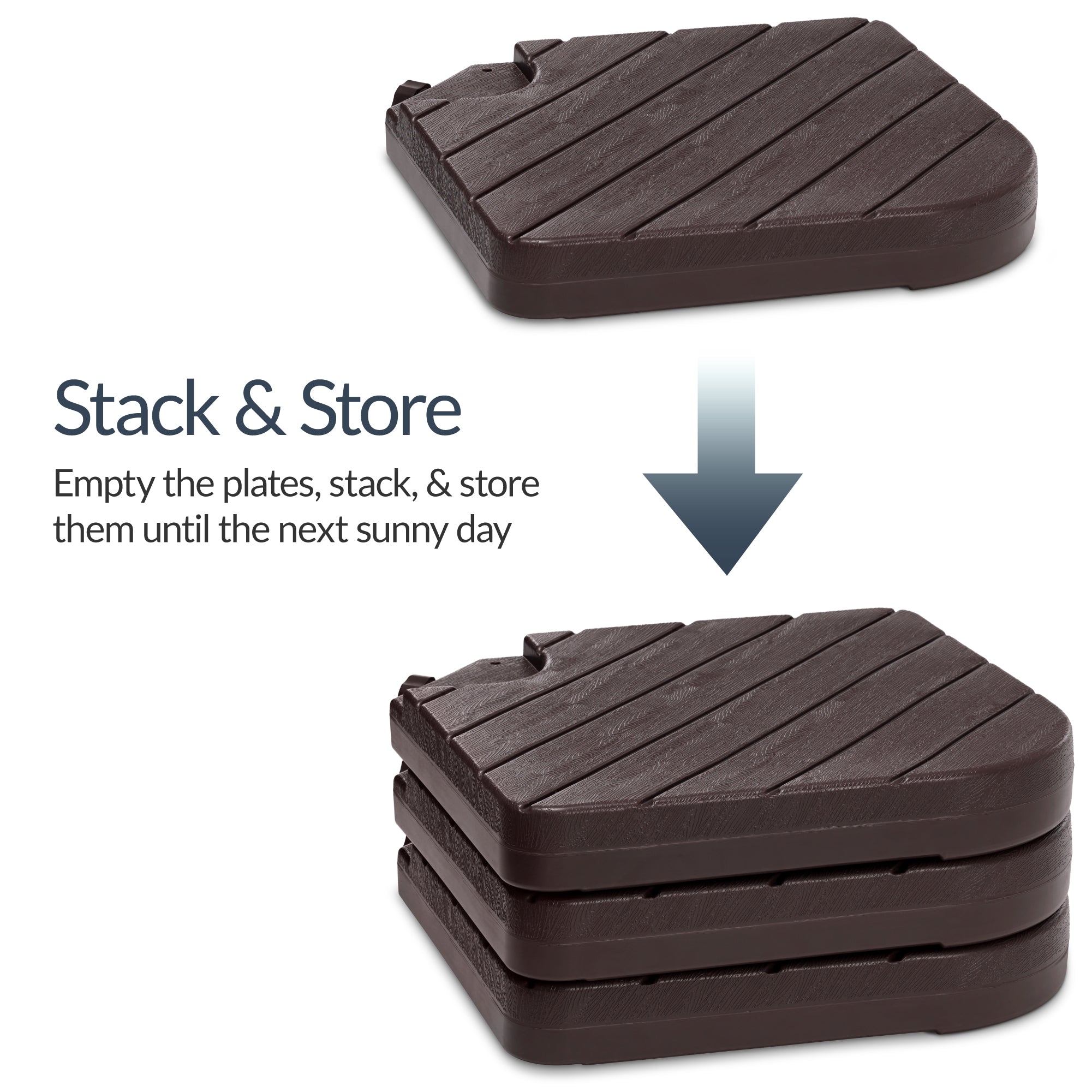 4-Piece Cantilever Umbrella Base Weight Set Wood Grain Finish