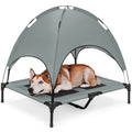 36in Outdoor Raised Cooling Pet Dog Bed w/ Canopy Travel Bag