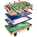 4-in-1 Multi Game Table Set w/ Air Hockey Table Tennis Billiards Foosball