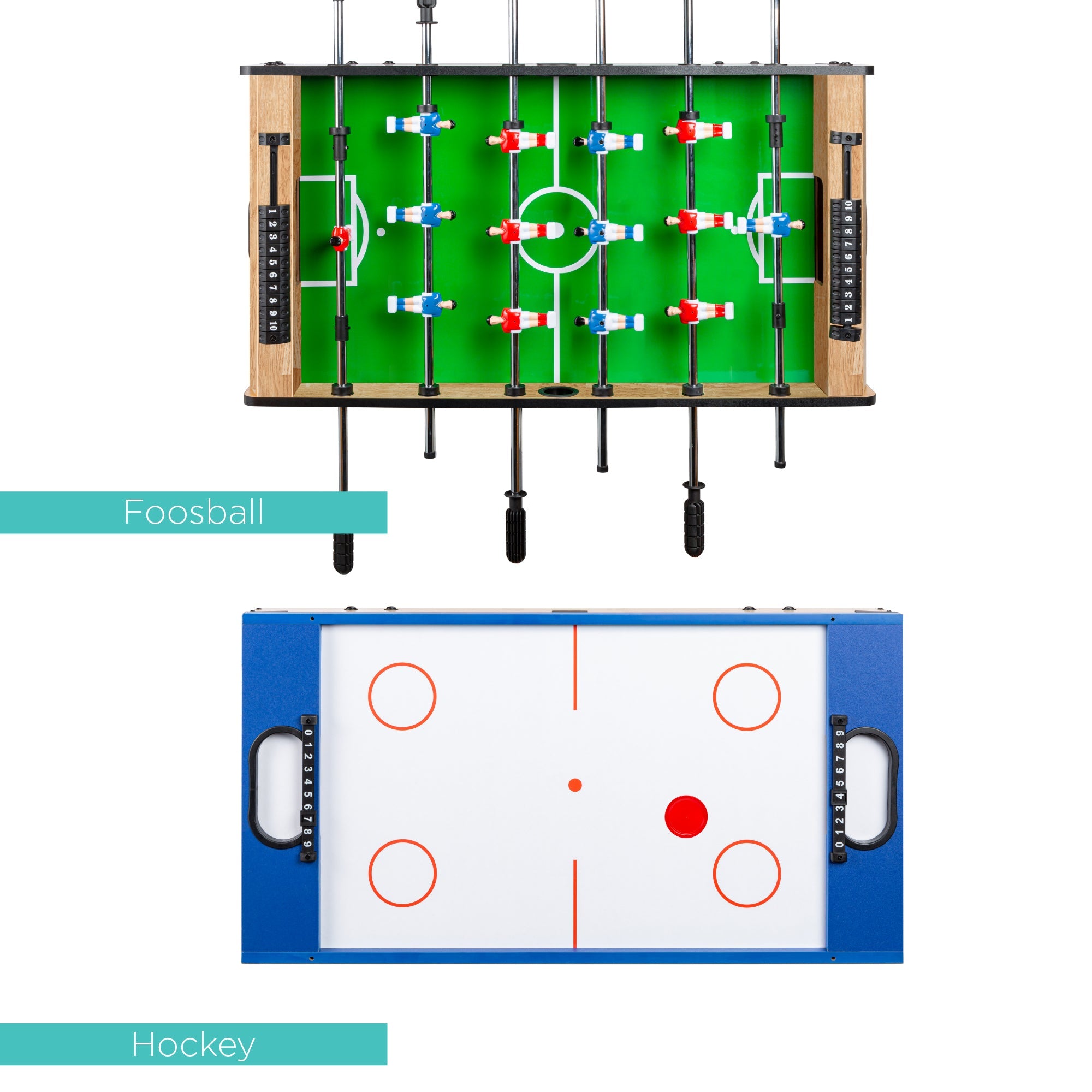 4-in-1 Multi Game Table Set w/ Air Hockey Table Tennis Billiards Foosball