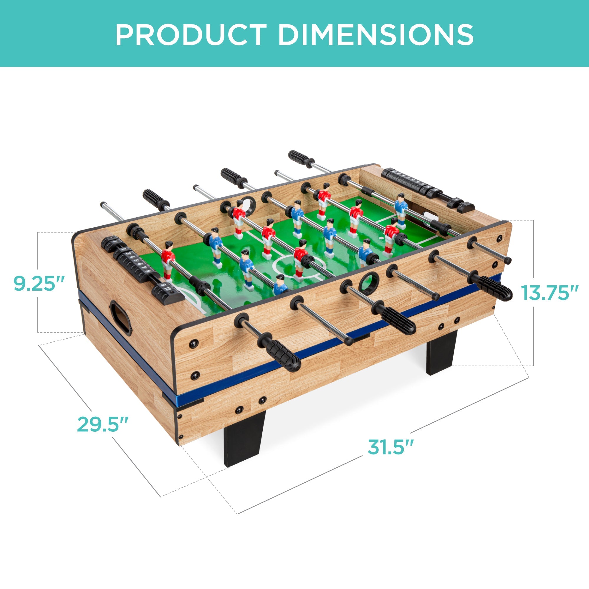 4-in-1 Multi Game Table Set w/ Air Hockey Table Tennis Billiards Foosball