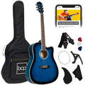 41in Beginner Acoustic Electric Cutaway Guitar Set w/ Case Strap