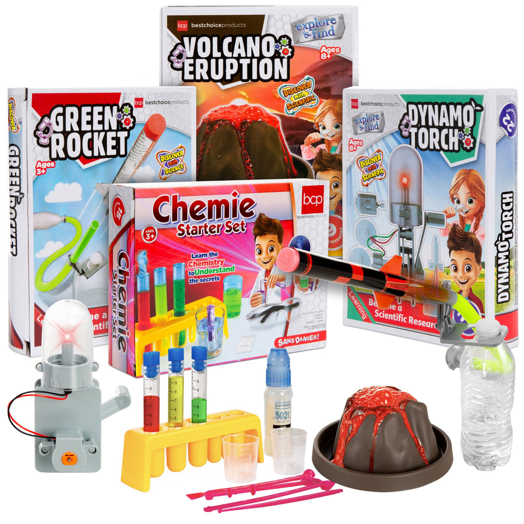 4-in-1 Science Project Kit STEM & STEAM DIY Lab Experiments for Kids