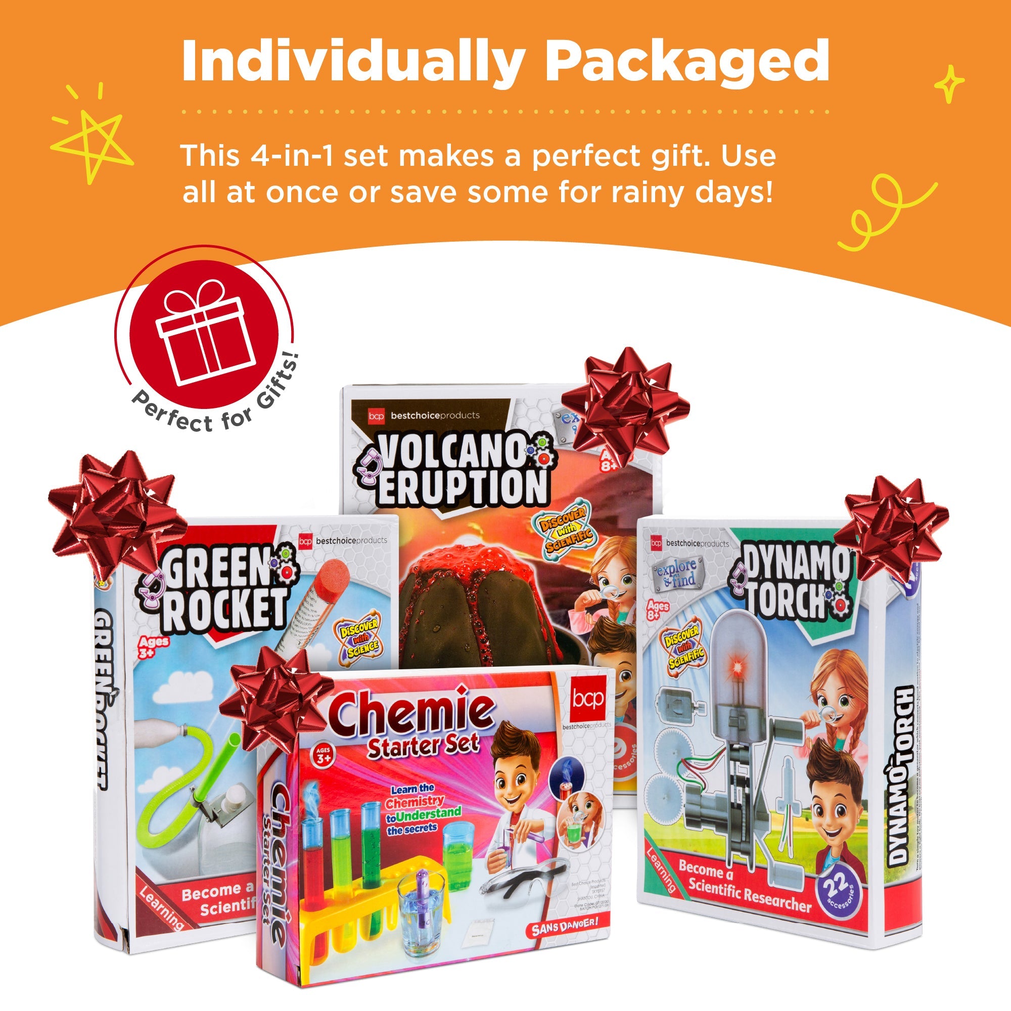 4-in-1 Science Project Kit STEM & STEAM DIY Lab Experiments for Kids