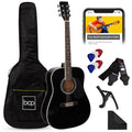 41in Acoustic Guitar Starter Kit w/ Digital Tuner Padded Case Picks Strap