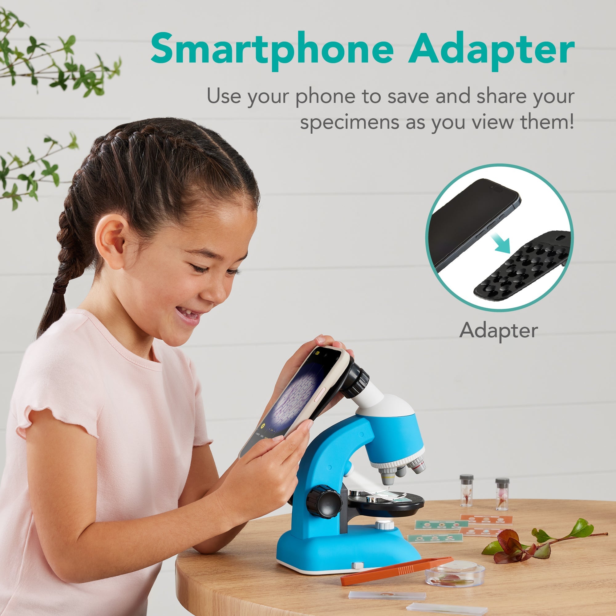 30-Piece STEM Kids Microscope Science Kit w/ 100x 600x 1200x Zoom Case