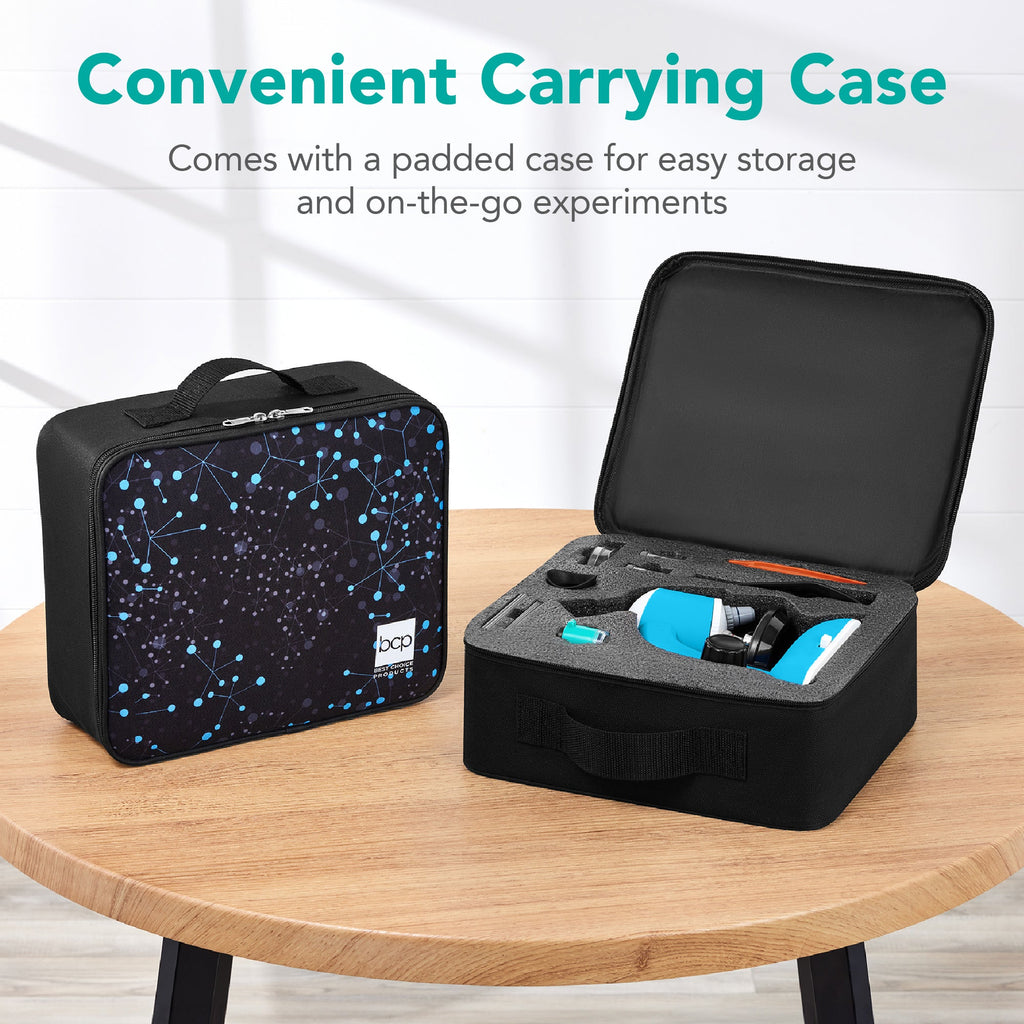 30-Piece STEM Kids Microscope Science Kit w/ 100x 600x 1200x Zoom Case
