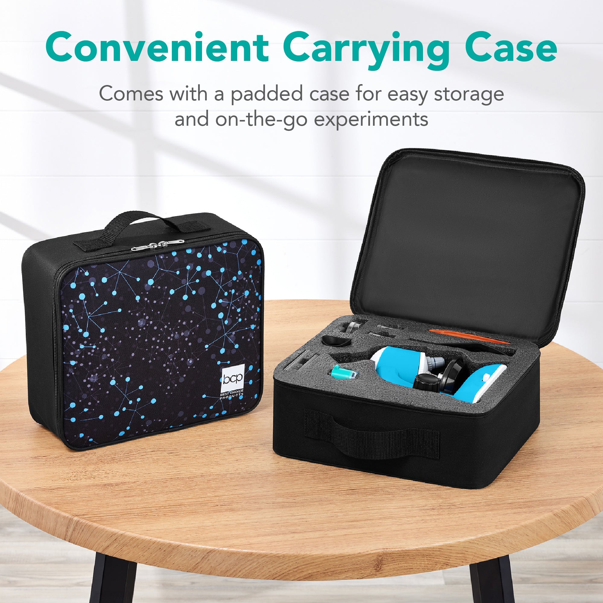 30-Piece STEM Kids Microscope Science Kit w/ 100x 600x 1200x Zoom Case