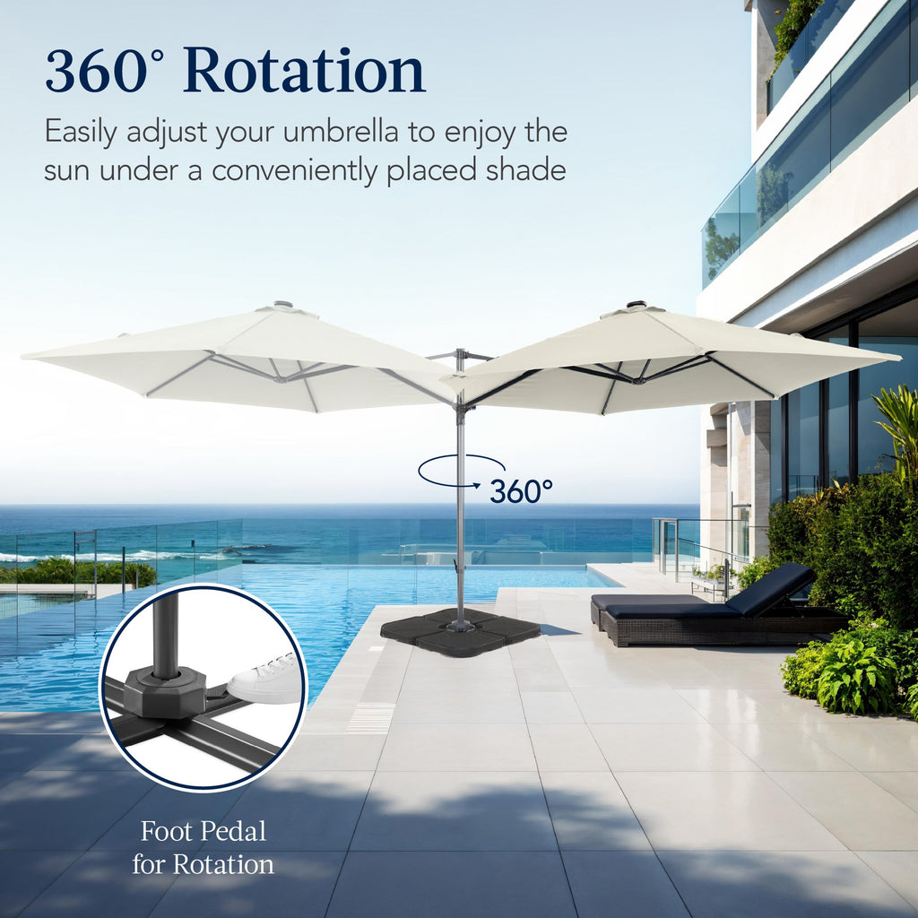 360 Rotating Cantilever Offset Patio Umbrella - 10ft